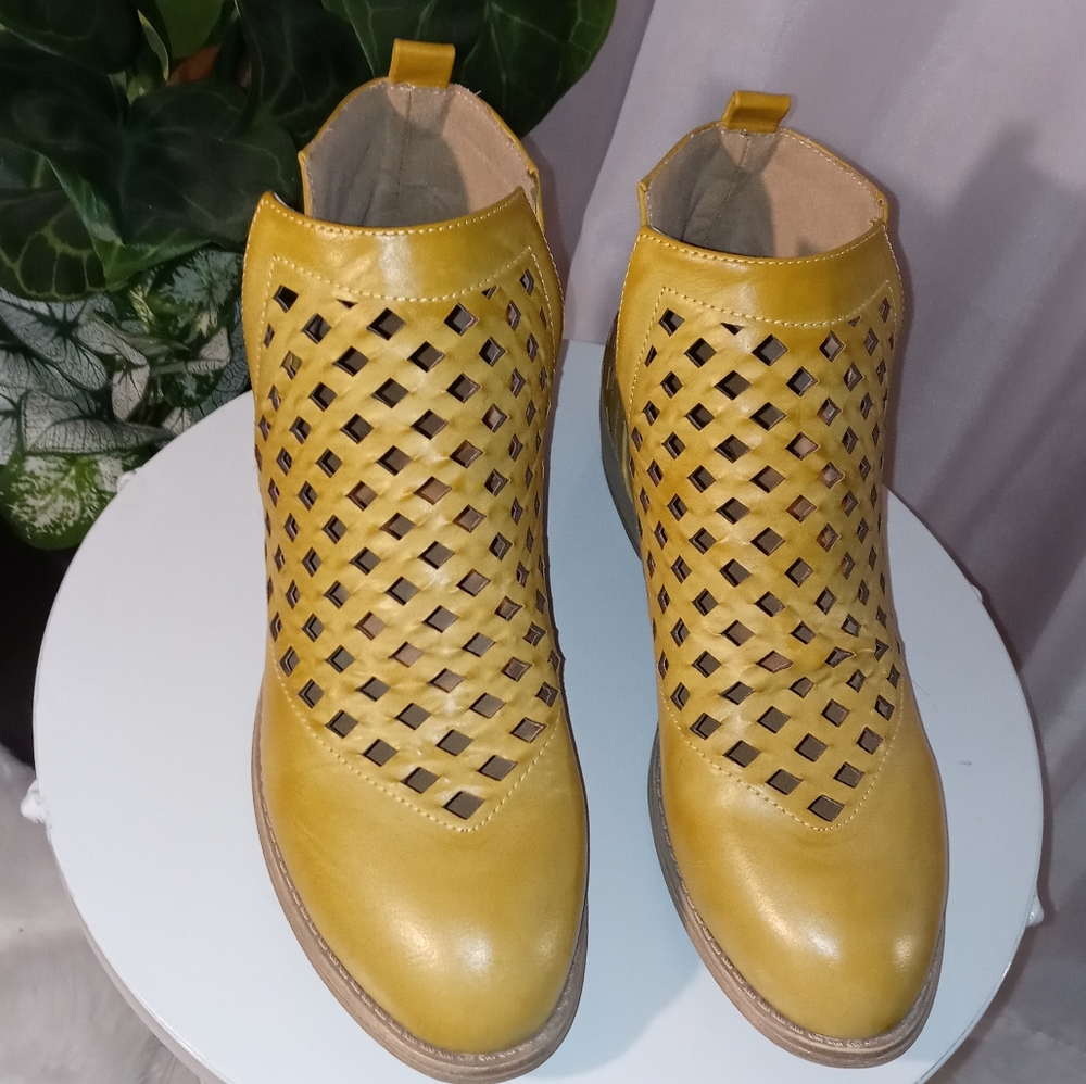Tan Low-Heel Boots
